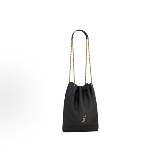SAINT LAURENT YSL Jamie 4.3 Distressed Metal Logo Detachable zipper handle bill of lading Shoulder bag for women, black